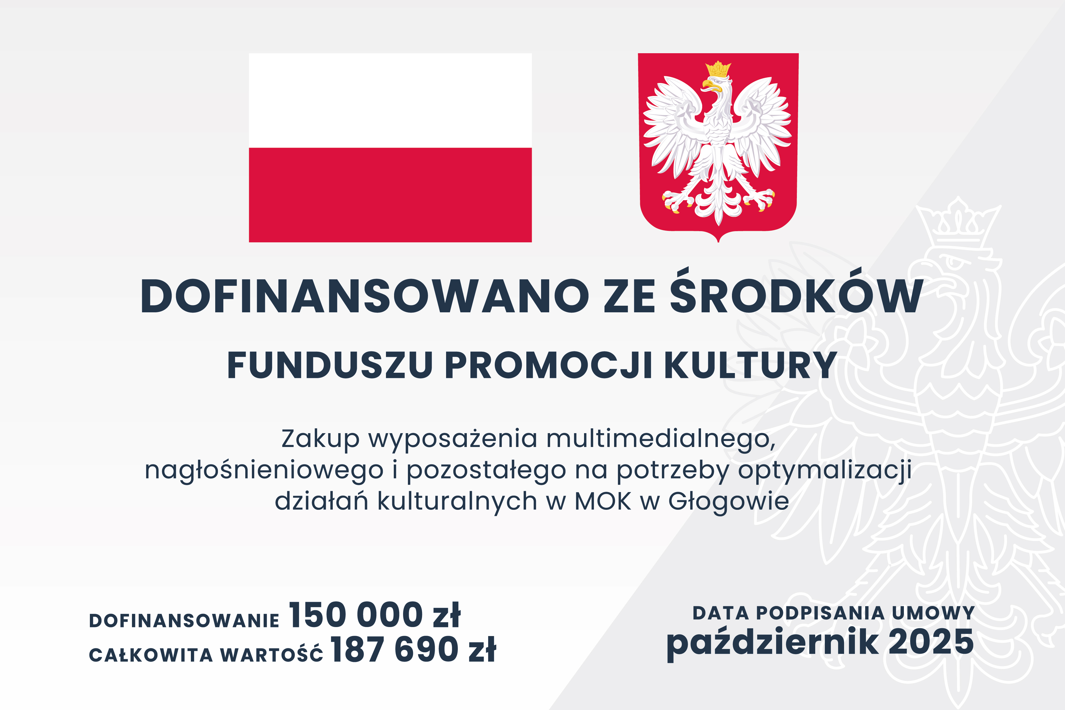 Baner informujący o dofinansowaniu z Funduszu Promocji Kultury